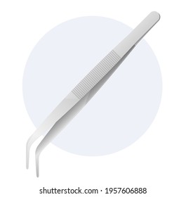 Surgical Tool - Bent Tip Tweezers Stock Illustration stock illustration as EPS 10 File