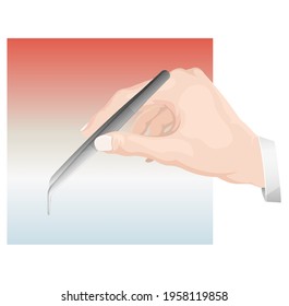 Surgical Tool - Bent Tip Tweezers Stock Illustration stock illustration as EPS 10 File