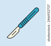 Surgical tools for operations scalpel vector flat icon. Medicine and medical support sign. Graph symbol for medical web site and apps design, logo, app, UI