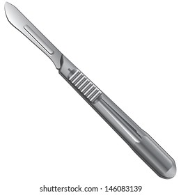 Surgical tools for operations - a scalpel. Vector illustration.