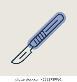 Surgical tools for operations scalpel vector isolated icon. Medicine and medical support sign. Graph symbol for medical web site and apps design, logo, app, UI