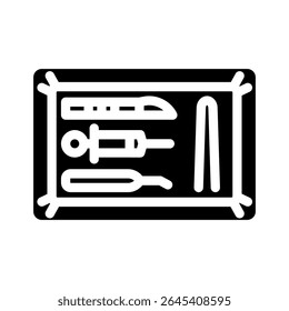 surgical tray surgeon glyph icon vector. surgical tray surgeon sign. isolated symbol illustration