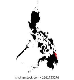 Surigao Del Sur Province highlighted on Philippines map Vector EPS 10