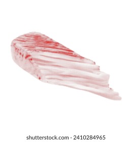 surimi crab stick broken red, isolated on white background