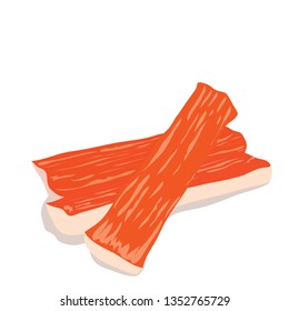 surimi or crab sticks group isolated on white background- vector eps 10