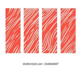  surimi or crab sticks group isolated on white background texture for pattern, vector art