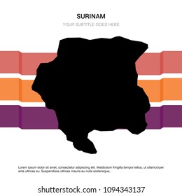 Surinam map with creative design vector 