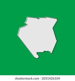 Mapa de Surinam sobre fondo verde