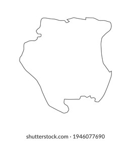 Surinam map on white background
