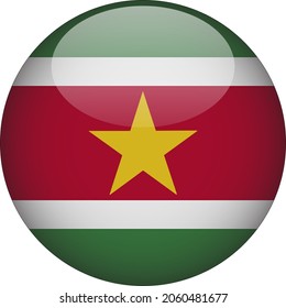 Suriname 3D Rounded Country Flag Icon