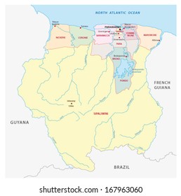 Suriname Administrative Map