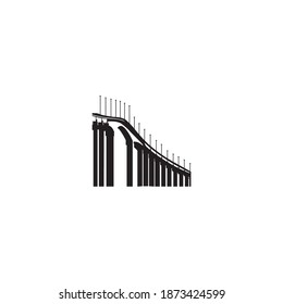 Suriname Bridge Silhouette, can use for Art Illustration, Logo Gram, Pictogram, Website or Graphic Design Element. Vector Illustration