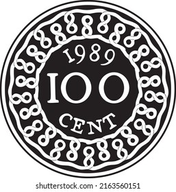 Suriname Coin 100 Cent Handmade Silhouette Logo Collection