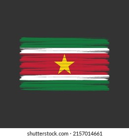 Suriname colorful brush strokes painted national country flag icon