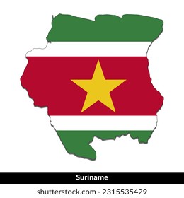 Suriname Country - Flag Map