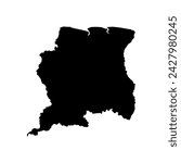 Suriname country map, high detail borders, vector design suitable for digital editing and print on demand