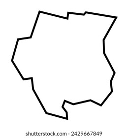 Suriname country thick black outline silhouette. Simplified map. Vector icon isolated on white background.