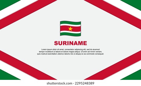 Suriname Flag Abstract Background Design Template. Suriname Independence Day Banner Cartoon Vector Illustration. Suriname Template