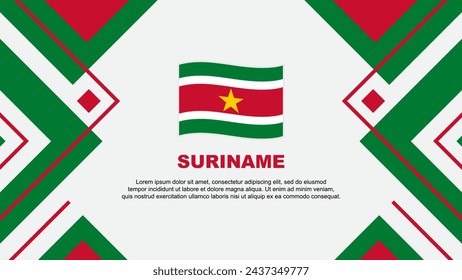 Suriname Flag Abstract Background Design Template. Suriname Independence Day Banner Wallpaper Vector Illustration. Suriname Illustration
