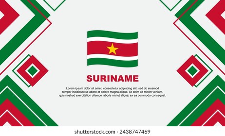 Suriname Flag abstrakte Hintergrund Design Vorlage. Suriname Independence Day Banner Tapete Vektor-Illustration. Surinam-Hintergrund