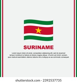 Suriname Flag Background Design Template. Suriname Independence Day Banner Social Media Post. Suriname Cartoon