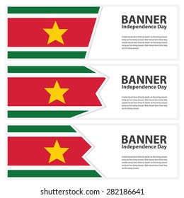 suriname Flag banners collection independence day