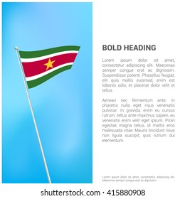 Suriname flag Brochure - Vector Flyer Cover Page Design