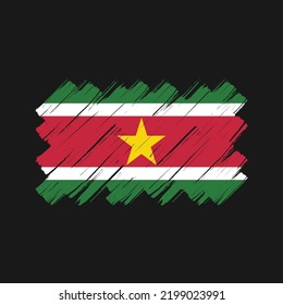 Suriname Flag Brush Strokes. National Flag