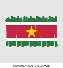 Suriname Flag Brush Vector Design