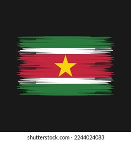 Suriname Flag Brush Vector Illustration