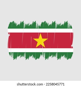 Ilustración del vector del pincel de bandera de Surinam
