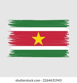 Vektorgrafik der Suriname-Flagge mit Pinselstrich