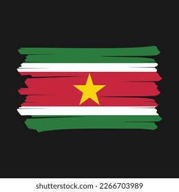 Suriname Flag Brush Vector Illustration