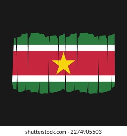 Vektorgrafik der Suriname-Flagge mit Pinselstrich