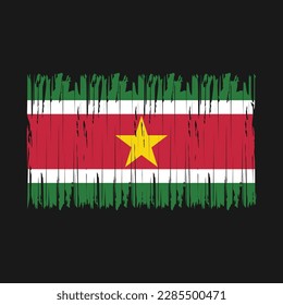 Suriname Flag Brush Vector Illustration