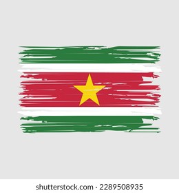 Ilustración del vector del pincel de bandera de Surinam