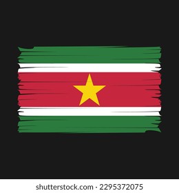 Vektorgrafik der Suriname-Flagge mit Pinselstrich