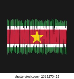 Suriname Flag Brush Vector Illustration