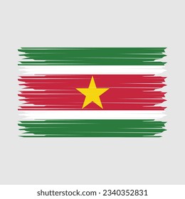 Suriname Flag Brush Vector Illustration