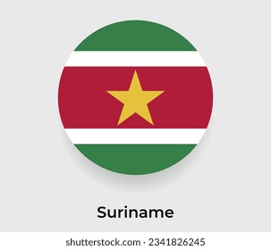 Suriname Flag Blase Kreis um Form Symbol Vektorgrafik