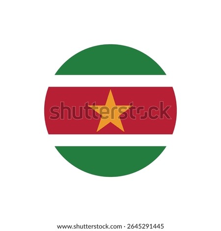 Suriname Flag Button, Round Suriname flag icon, Suriname flag badge Vector