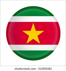 suriname flag Glossy Button - Vector