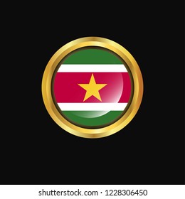 Suriname flag Golden button