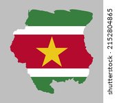 Suriname flag inside map borders vector illustration 