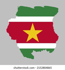 Suriname flag inside map borders vector illustration 