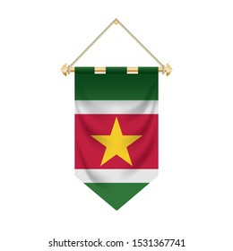 The Suriname flag isolated on the white background.