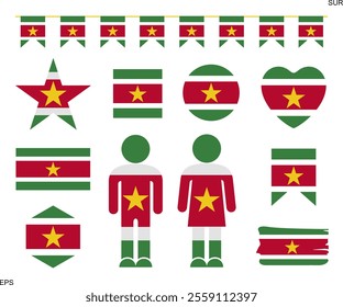 Suriname flag logo. Isolated Suriname flag on white background