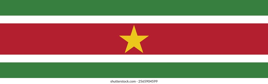 Suriname flag long banner digital vector illustration