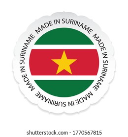 Suriname Flag .Made in Suriname a white background.Vector