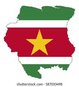 Suriname flag map